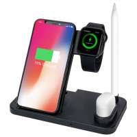 4 in 1 foldableFast qi 10W fast Wireless Charger Stand for iphone apple watch AirPods apple pencil