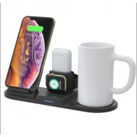 2019 new released 4 in 1 wire charger phone stand thermostat warmer mug wireless charger for iwatch for iphone