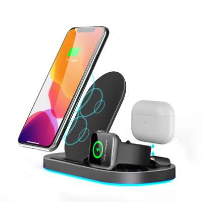 Multiple Security Protection Foldable 3 in1 Qi Wireless Charger for Smartphones Earbuds I Watch