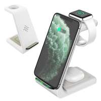 QI 10W Fast Charge For iPhone Pro Charger Dock For Apple Watch 5 4 Airpods Pro Wireless Charge Stand 3 In 1 Wireless Charger